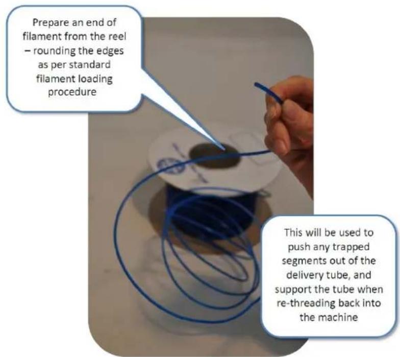 BFB 3D Touch - h. Handling snapped filament in the delivery tube - 7
