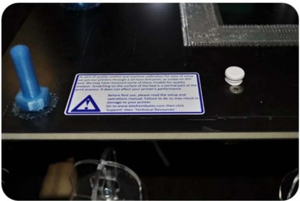 BFB 3D Touch - Remove the bed label - 1