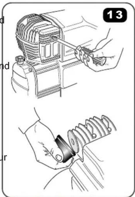 Technical diagram showing two steps of a sewing machine tool: top is a lathe machine, bottom is a sewing machine with a roller being inserted.