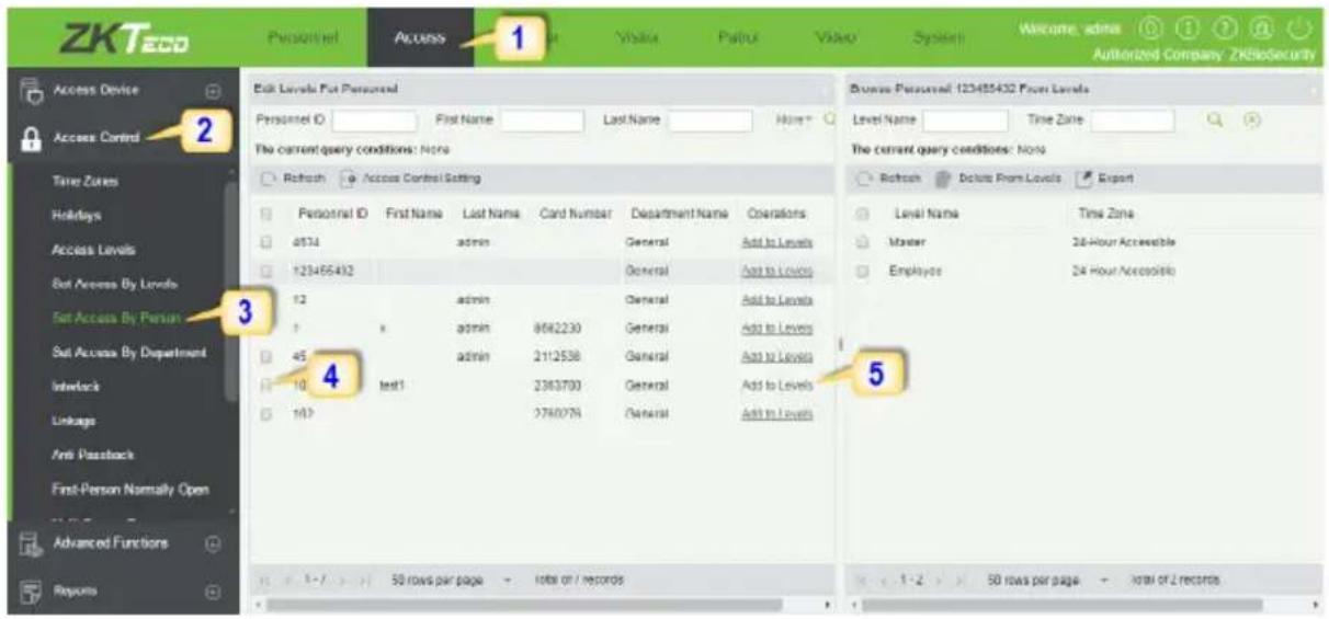 ZKTeco ProBio-ID - Add & Delete Personnel to Access Level - 1
