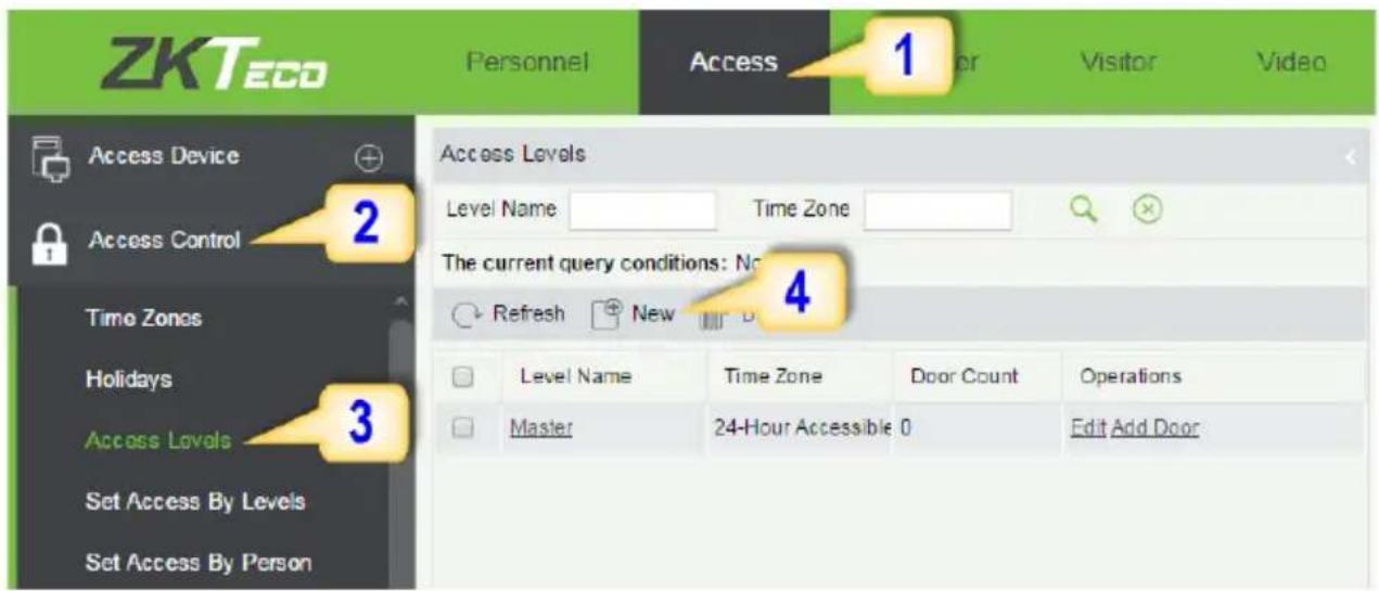 ZKTeco ProBio-ID - Creating an Access Level - 1