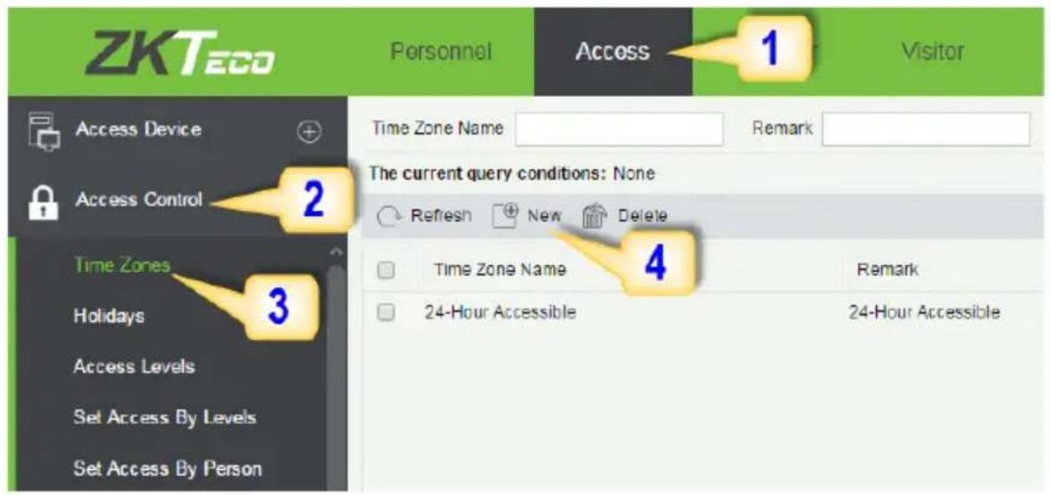 ZKTeco ProBio-ID - Creating a Time Zone - 1