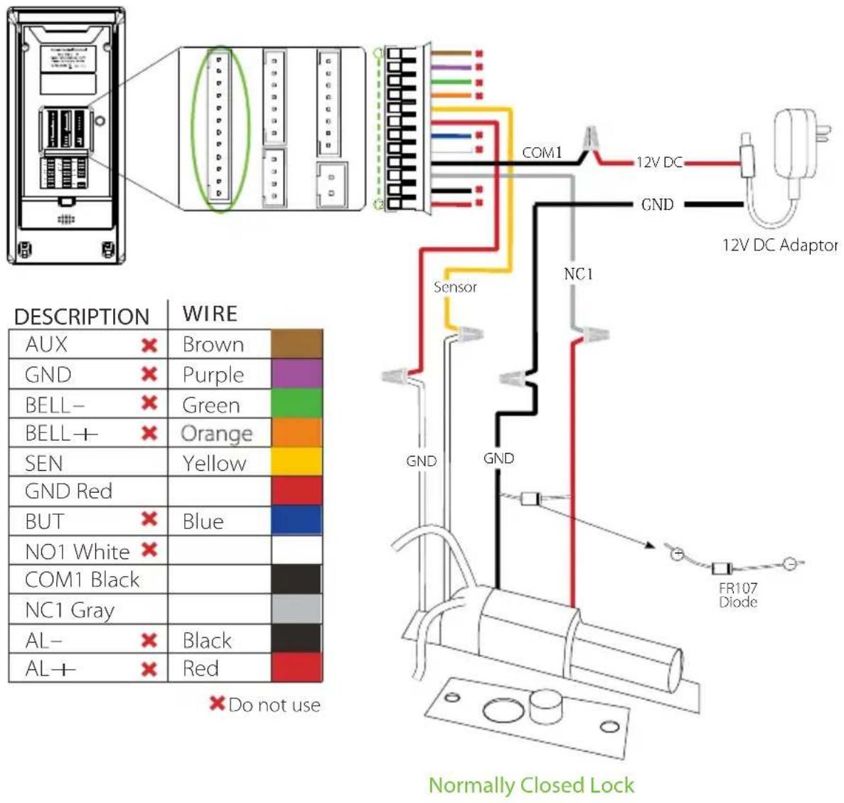ZKTeco ProBio-ID - Device Not Sharing Power with the Lock - 1