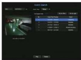 Hanwha HRX-1620 - Event Search - 1