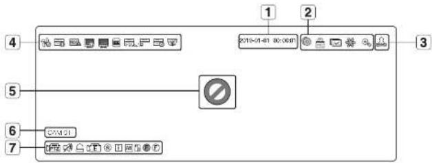 Hanwha HRX-1620 - Icons on the Live Screen - 1