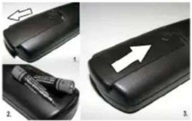 Teleco TFV20D - Inserimento delle batterie nel telecomando - 1