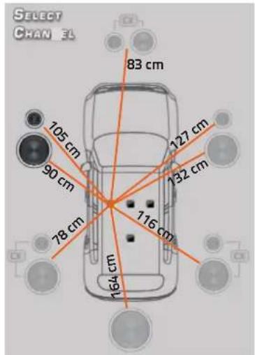 Hertz H8 DSP - Example of time delay setting (Fig.4): - 1