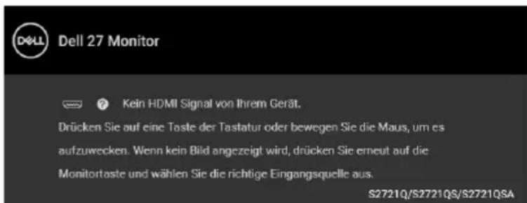DELL S Series S2721QS - HINWEIS: Die Meldung könnte je nach angeschlossenem Eingangssignal leicht unterschiedlich sein. - 1