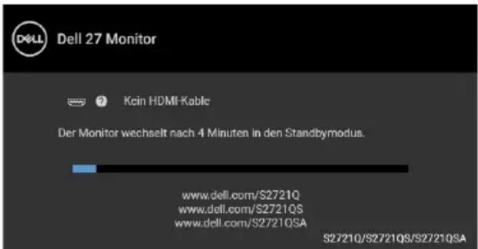 DELL S Series S2721QS - HINWEIS: Die Meldung könnte je nach angeschlossenem Eingangssignal leicht unterschiedlich sein. - 1