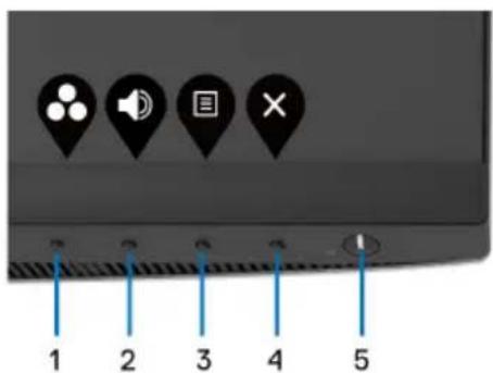 DELL S Series S2721QS - Bedienfeldtasten verwenden - 1