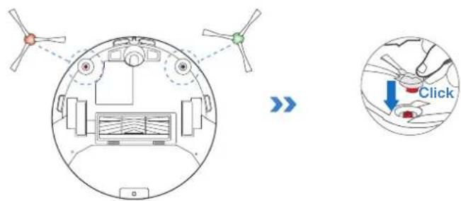Diagram illustrating a drone's flight trajectory and control interface with labeled 'Click' button