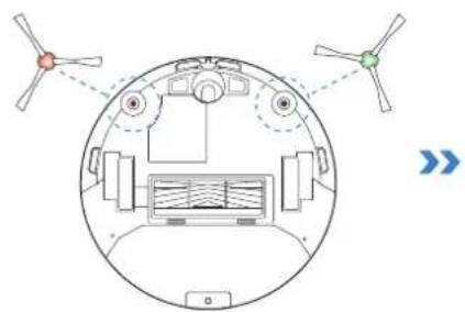 ECOVACS Deebot U2 Pro - Colocación de los cepillos laterales - 1