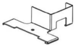 Isometric line drawing of a metal bracket or bracket (no text or symbols)