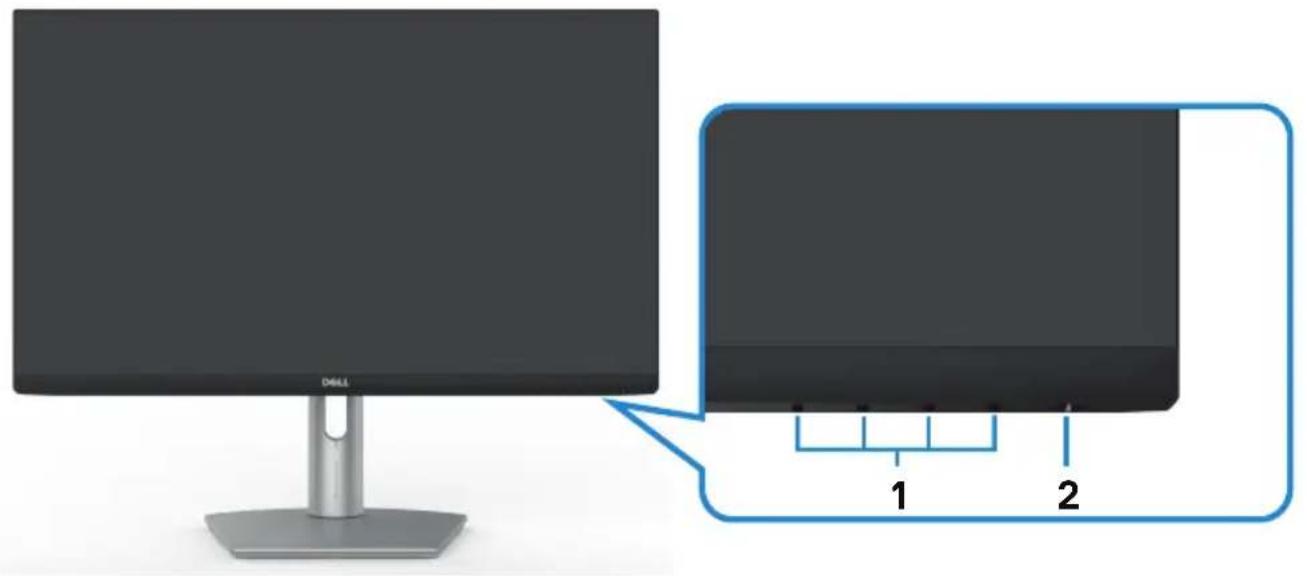 DELL S Series S2721HS - Teile und Bedienelemente identifizieren - 1