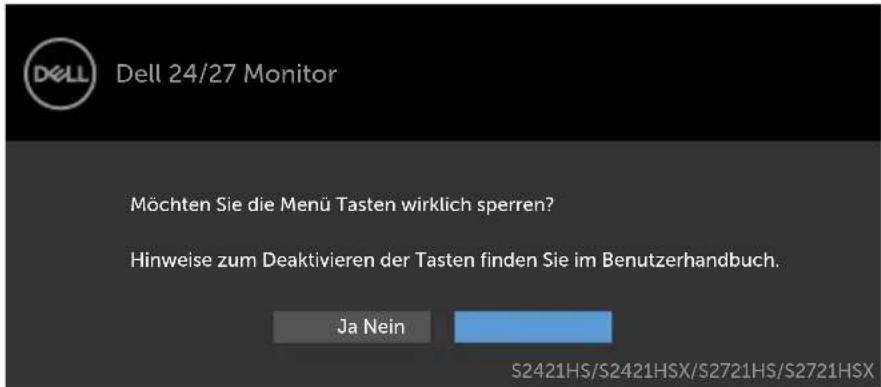 DELL S Series S2721HS - Sperren Sie die Tasten mit Hilfe des Menüs Lock (Sperre). - 6