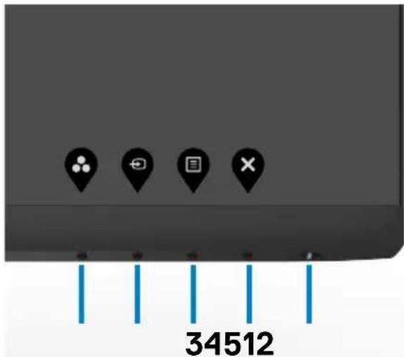 DELL S Series S2721HS - Bedienelemente an der Frontblende verwenden - 1