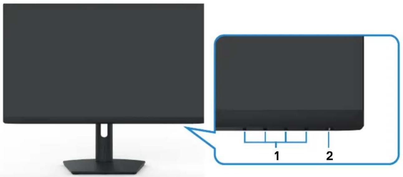 DELL S Series S2721HS - Teile und Bedienelemente identifizieren - 2