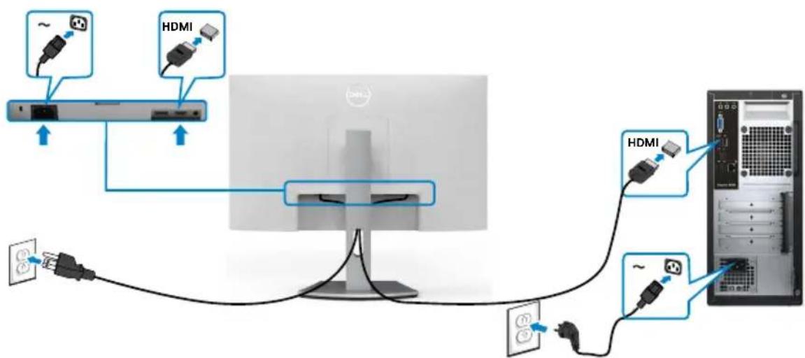 DELL S Series S2721HS - So verbinden Sie Ihren Monitor mit dem Computer: - 1