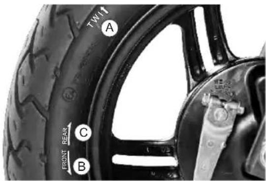 TVS Wego - Tyre rotation direction - 1