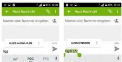 Neue Nachricht Namen oder Nummer eingeben Alles Auswählen fgg ggf FOG FFG AUSCHNEIDEN DjdTzz22