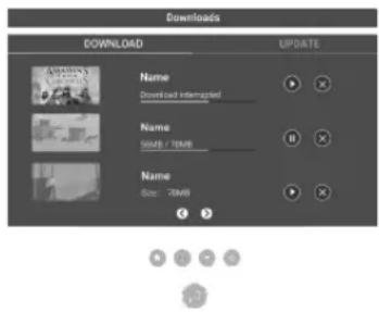 Downloads DOWNLOAD UPDATE Name Download interrupted Name 50MB / 70MB Name Size: 70MB