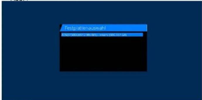 GigaBlue HD X3 - Inbetriebnahme der HDD - 5
