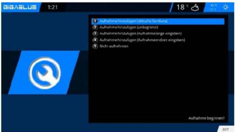 GigaBlue HD X3 - Sofort Aufnahme - 1