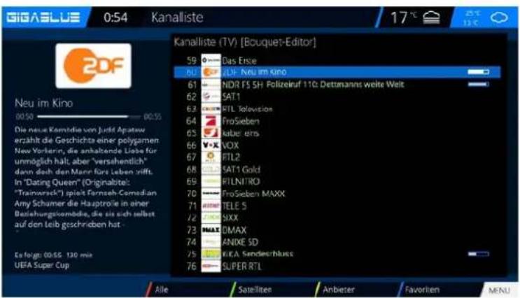GigaBlue HD X3 - Kanäle hinzufügen - 3
