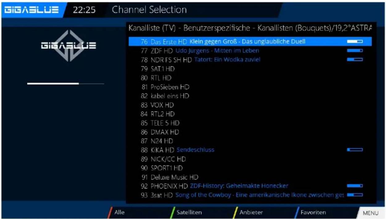 GigaBlue HD X3 - Programmauswahl - 2