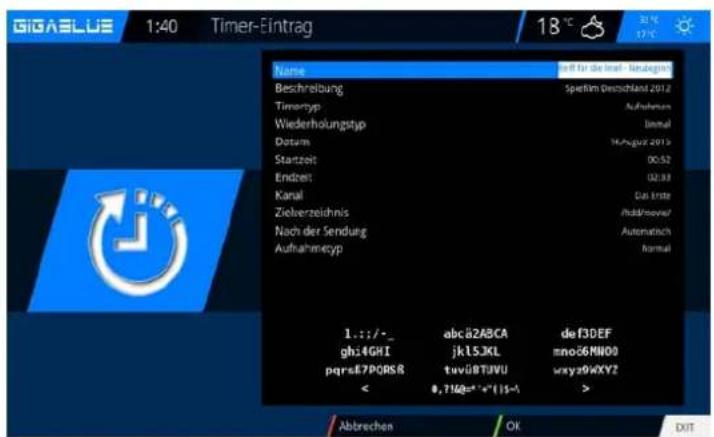 GigaBlue HD X3 - EPG Aufnahme - 3