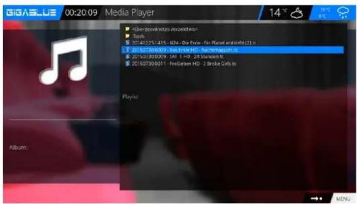 GigaBlue HD X3 - Aufgenommenen Film ansehen (Wiedergabe) - 1