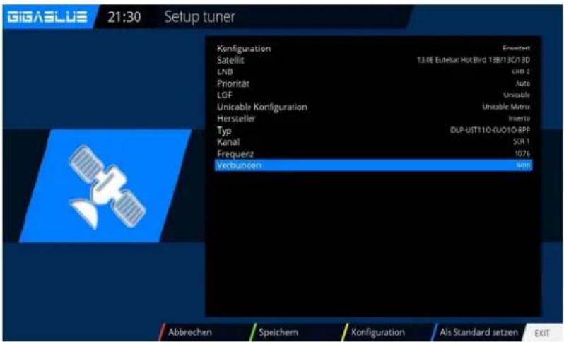GigaBlue HD X3 - Unicable Hausverkabelung mit Unicable Multischalter auf zwei Satelliten (Astra / Hotbird) - 2