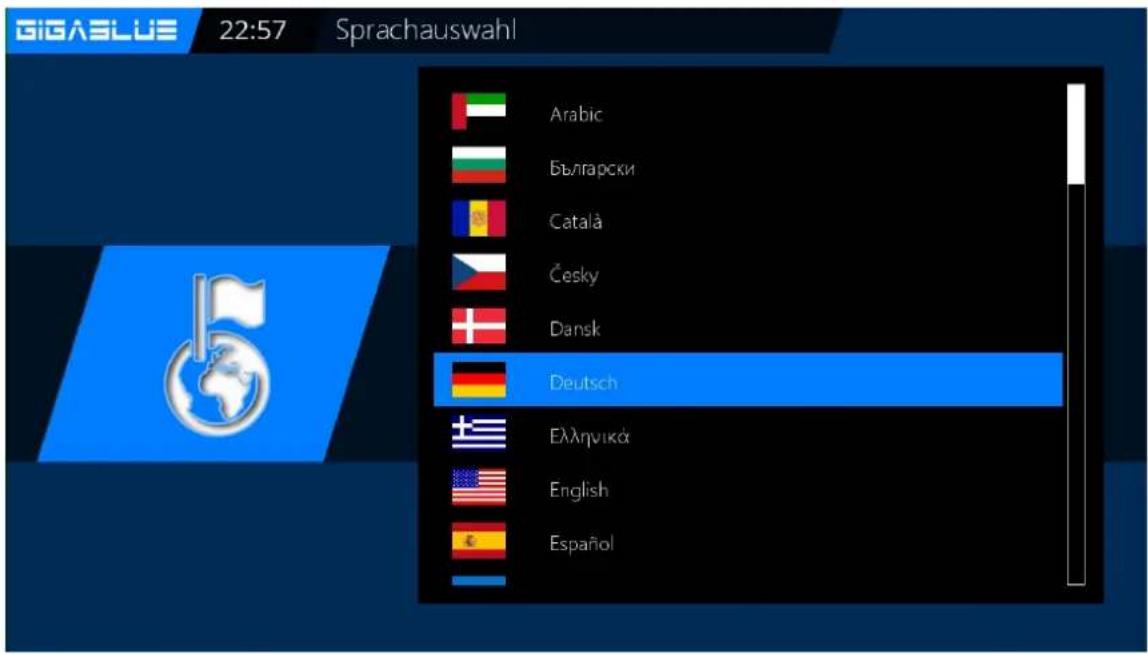 GigaBlue HD X3 - Sprachauswahl - 1