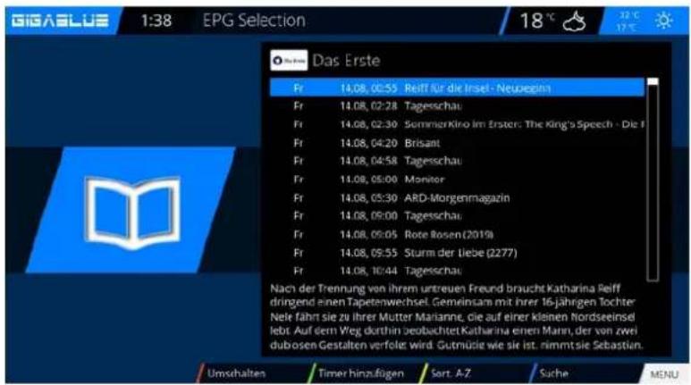 GigaBlue HD X3 - EPG Aufnahme - 1