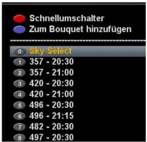 GigaBlue HD X3 - Unterkanäle - 1