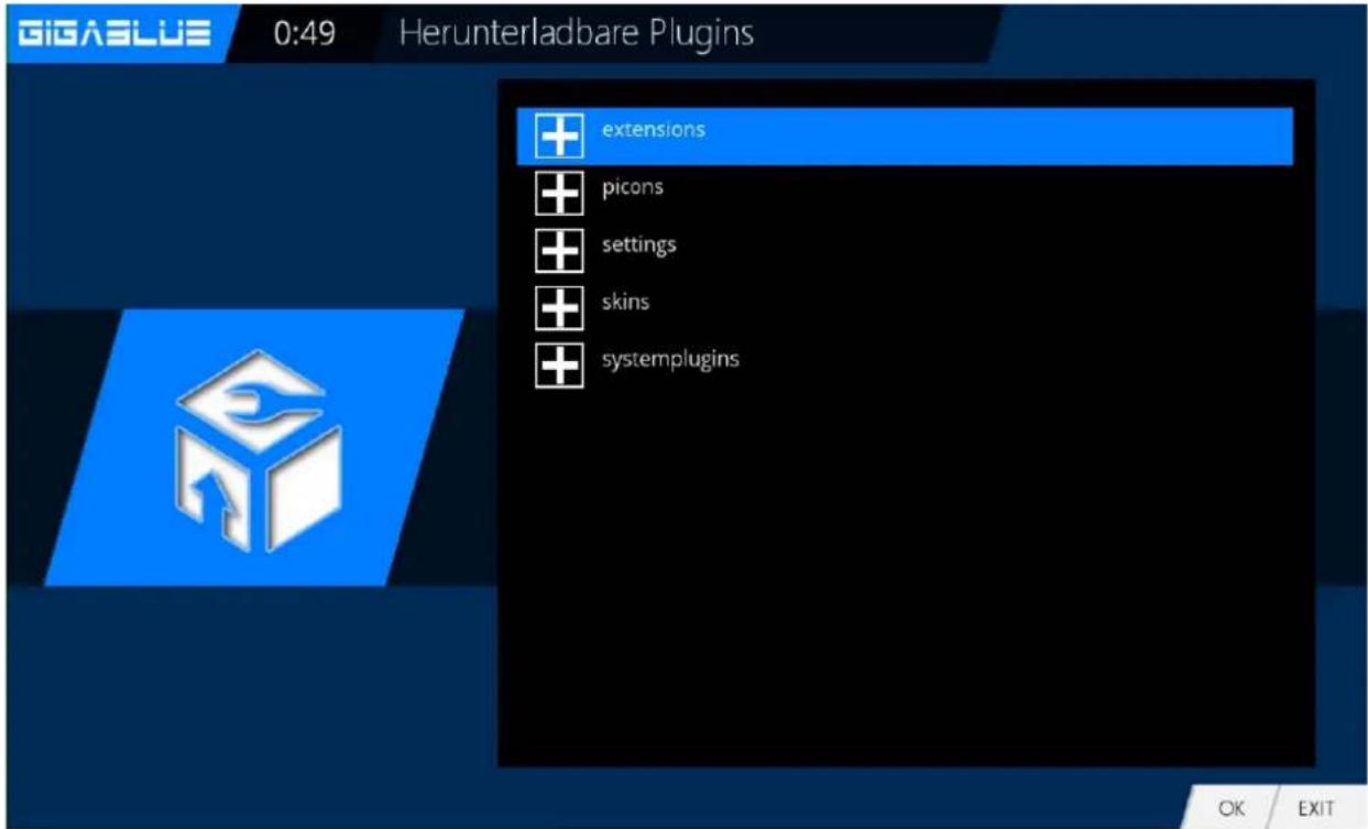 GigaBlue HD X3 - Erweiterungen Installieren - 1