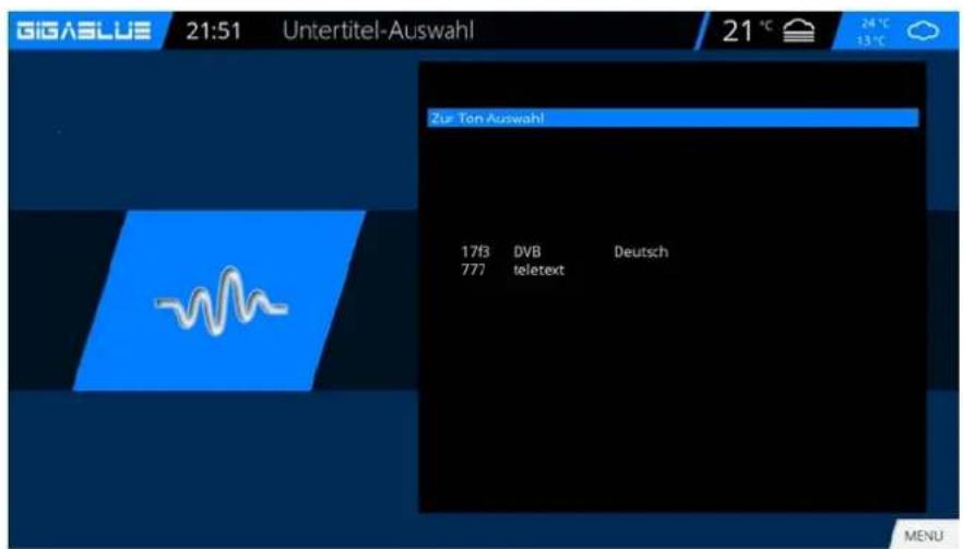 GigaBlue HD X3 - Lautstärke/Audioauswahl - 3