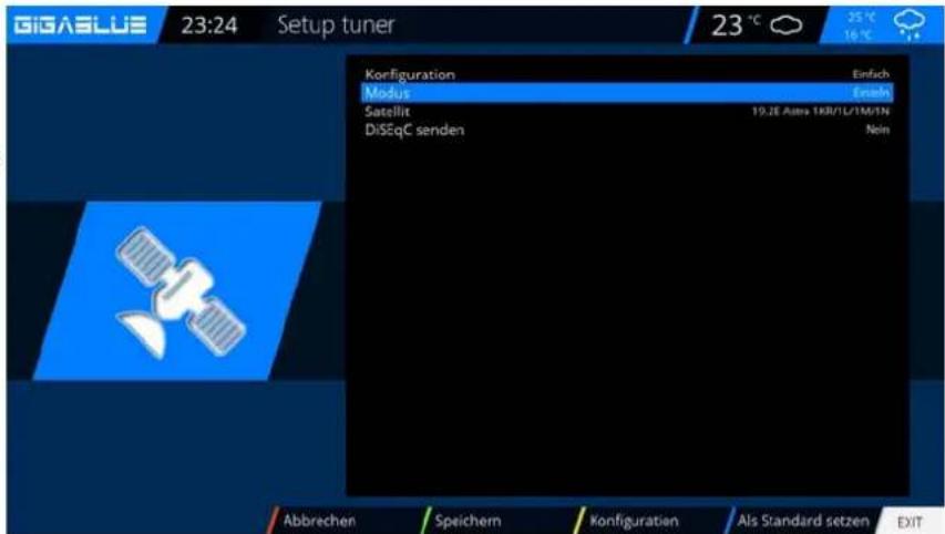 GigaBlue HD X3 - Ein einzelner Satellit - direkte Verbindung - 1
