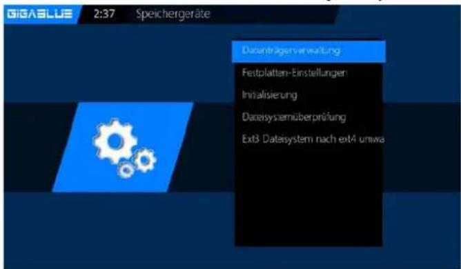 GigaBlue HD X3 - Inbetriebnahme der HDD - 1
