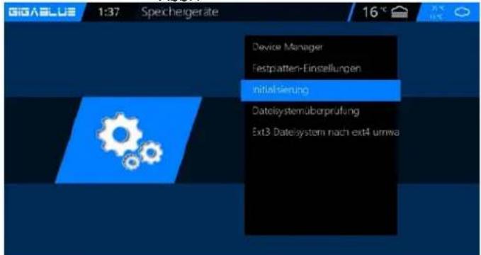 GigaBlue HD X3 - Inbetriebnahme der HDD - 3