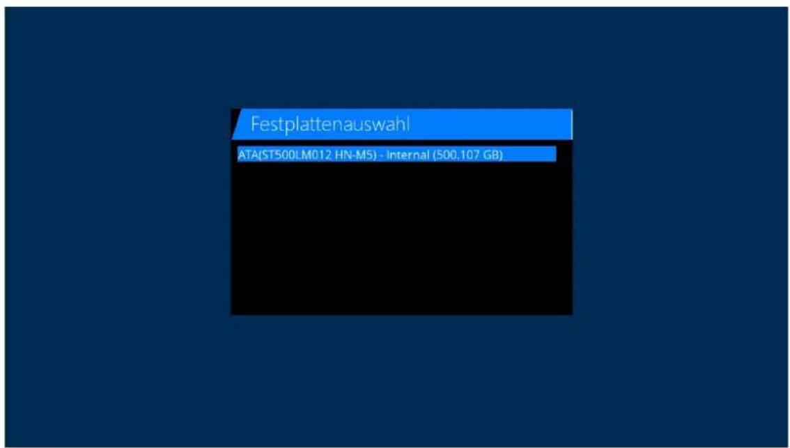 GigaBlue HD X3 - Inbetriebnahme der HDD - 2
