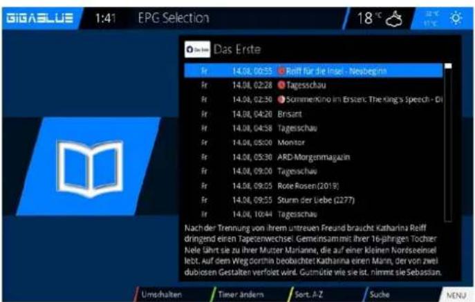 GigaBlue HD X3 - EPG Aufnahme - 2