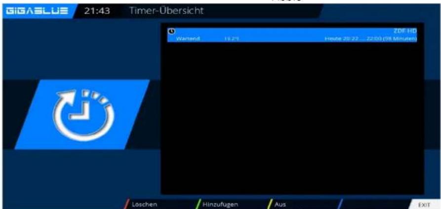 GigaBlue HD X3 - Menü/Timer/Recording - 4