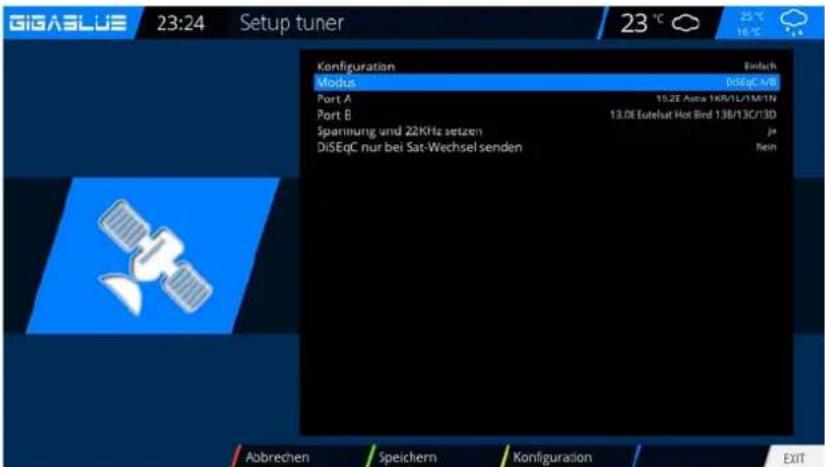 GigaBlue HD X3 - Zwei Satelliten über DiSEqC A/B - 1