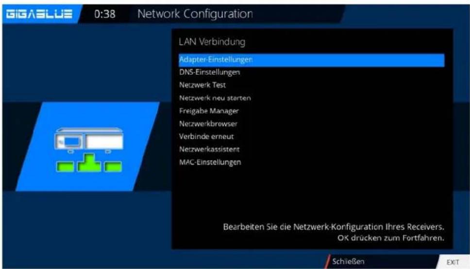 GigaBlue HD X3 - Bedienung Netzwerk Einstellungen - 1