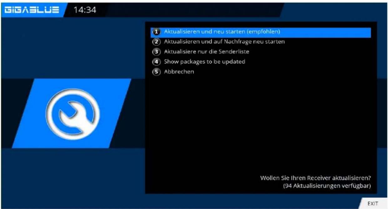 GigaBlue HD X3 - Software Update via Internet - 1