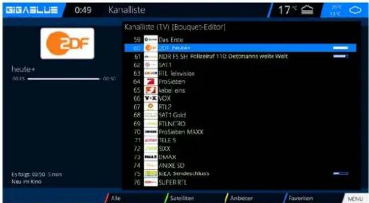 GigaBlue HD X3 - Kanäle hinzufügen - 2