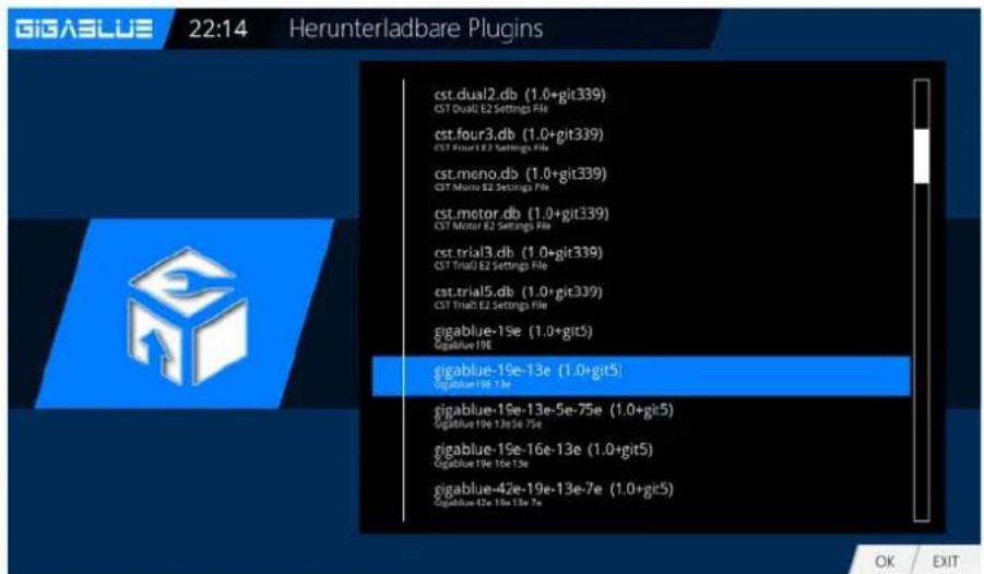 GigaBlue HD X3 - Kanalliste online installieren - 2