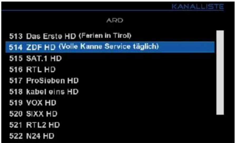 GigaBlue HD 800 SE - Programmauswahl - 2