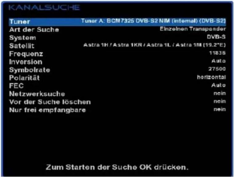 GigaBlue HD 800 SE - Manueller Suchlauf - 1